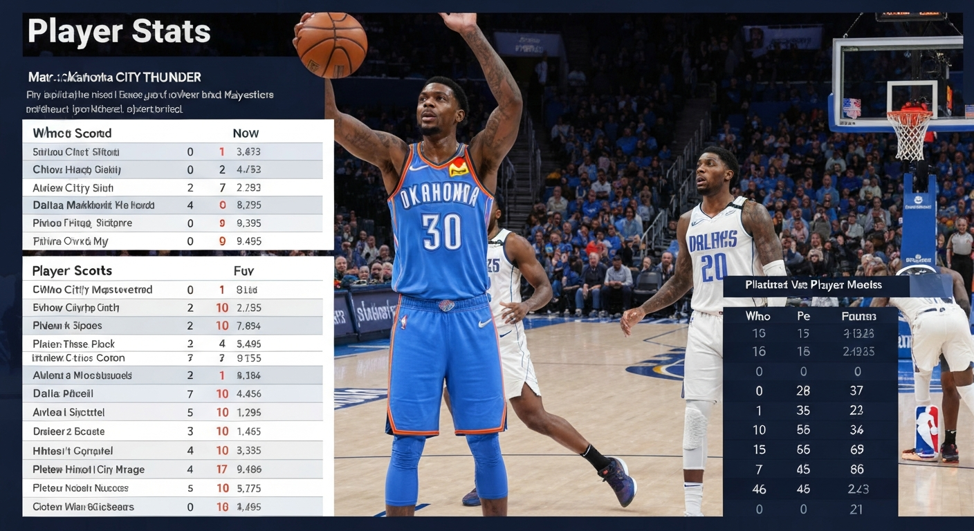 Phoenix Suns vs Oklahoma City Thunder Match Player Stats